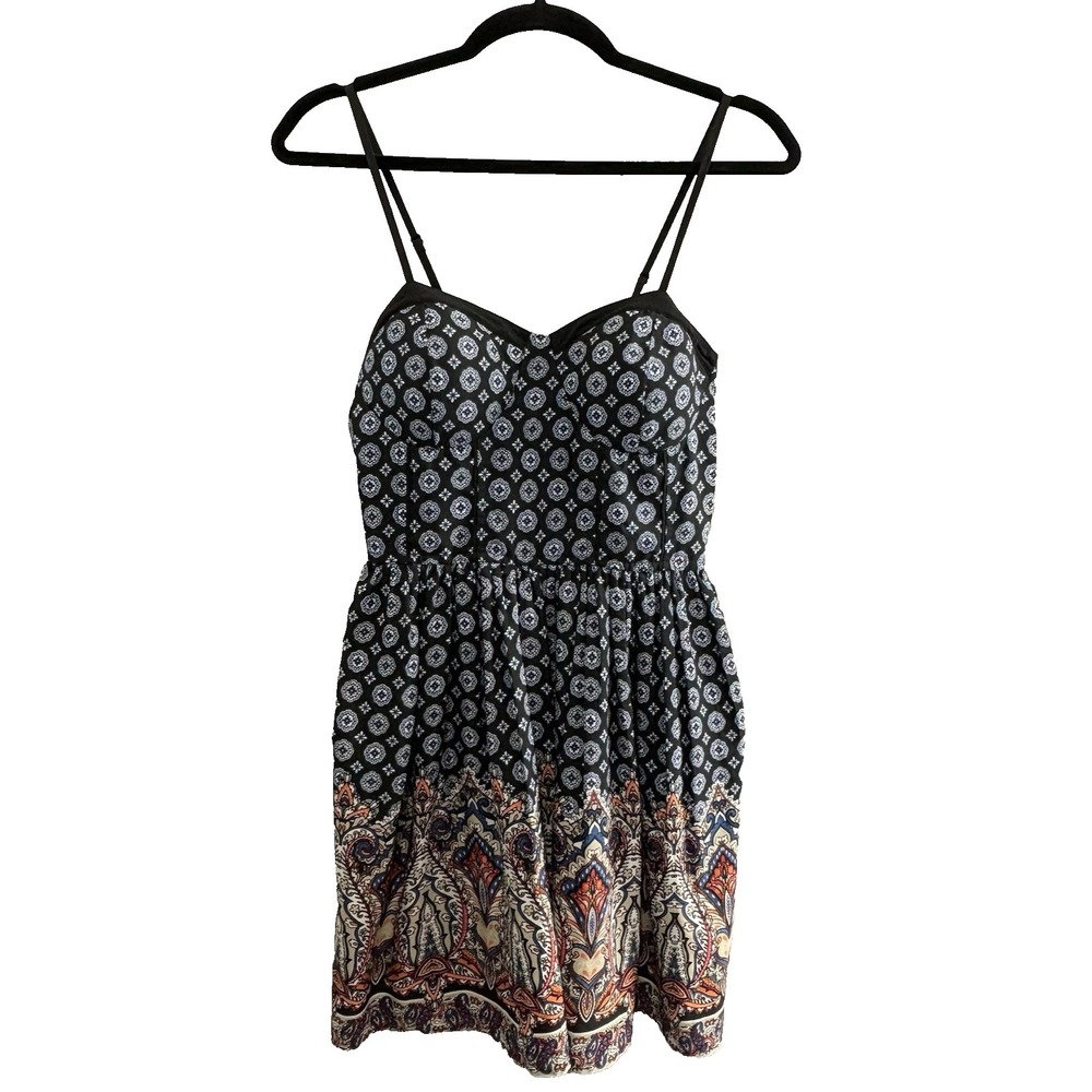 AMERICAN RAG Babydoll Dress Sz‎ M Multicolor Floral Boho Casual Y2K Summer 3a-9